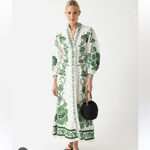 Farm Rio Floral Green and White Forest Soul Maxi Dress, new with tags